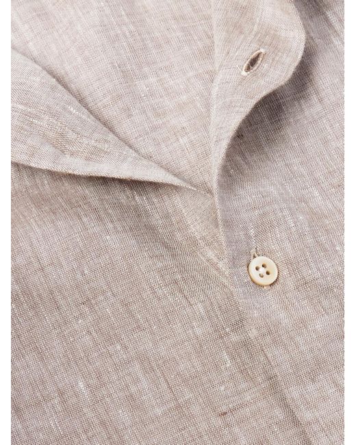 Incotex Glanshirt schmal geschnittenes Hemd aus Leinen in White für Herren