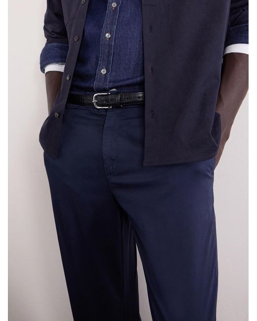 Eleventy Blue Slim-fit Cotton-blend Twill Chinos for men