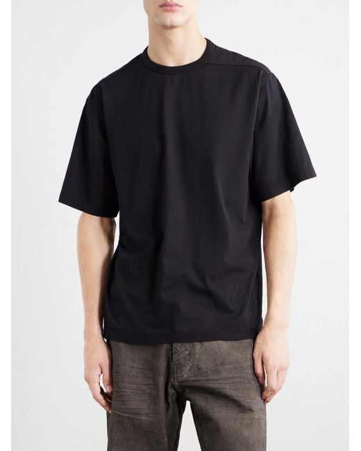 Rick Owens Black Brad Cotton-Jersey T-Shirt for men
