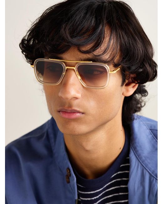 Dita Eyewear Natural Aviator-Style-Tone And Acetate Sunglasses for men