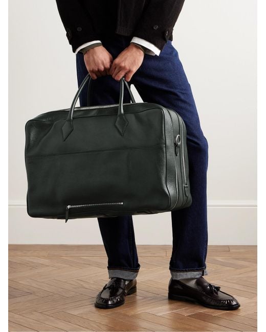 Metier Black Closer Full-Grain Leather Weekend Bag for men