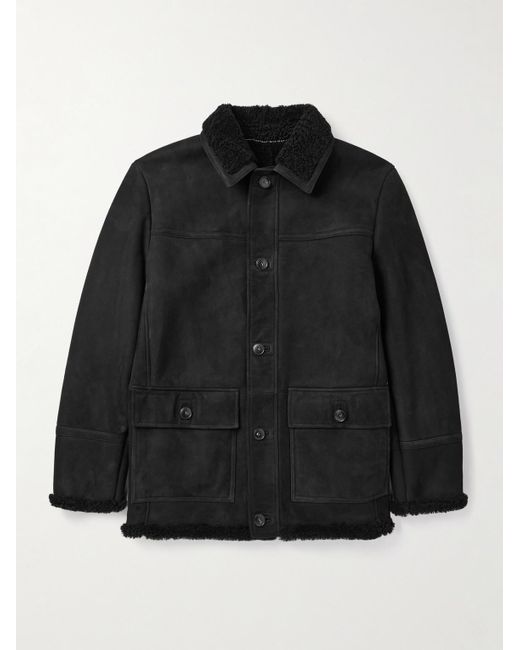 Canali Black Shearling Jacket for men