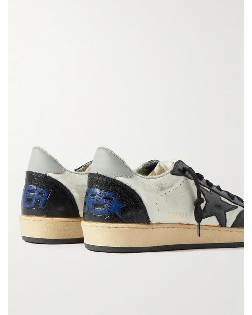 Golden Goose Deluxe Brand Black Ball Star Distressed Leather And Shell Sneakers for men