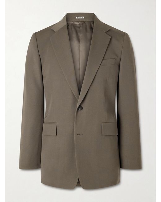 Auralee Green Wool-gabardine Blazer for men
