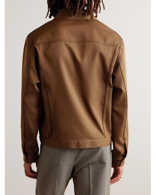 Needles Brown Logo-embroidered Twill Jacket for men