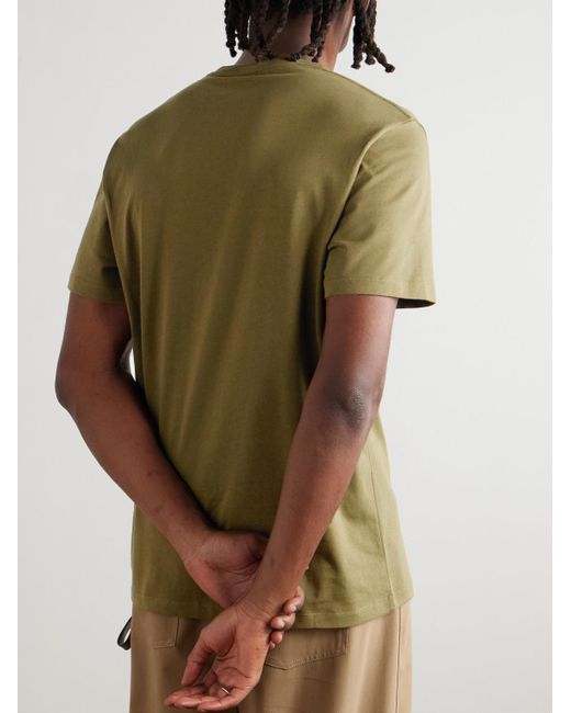 Loewe Green Slim-Fit Logo-Embroidered Cotton-Jersey T-Shirt for men