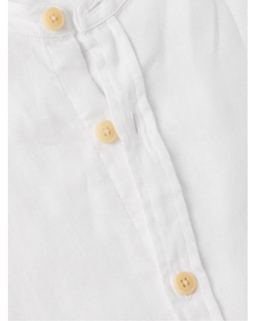 Oliver Spencer White Ashcroft Grandad-collar Linen Shirt for men