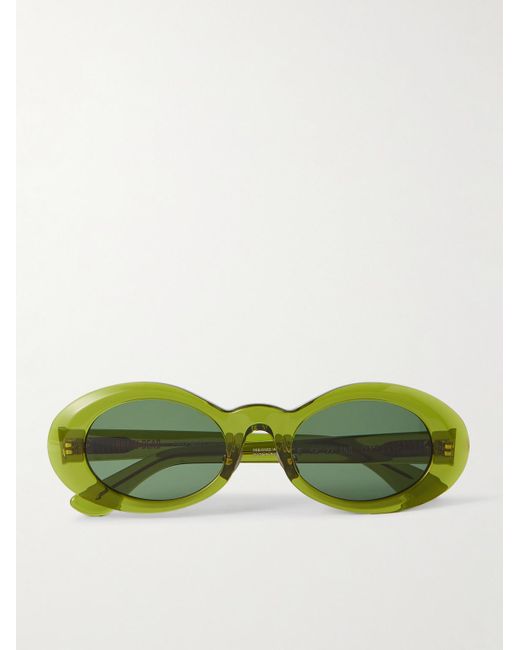 Brain Dead Green Oyster Eye Round-frame Acetate Sunglasses for men