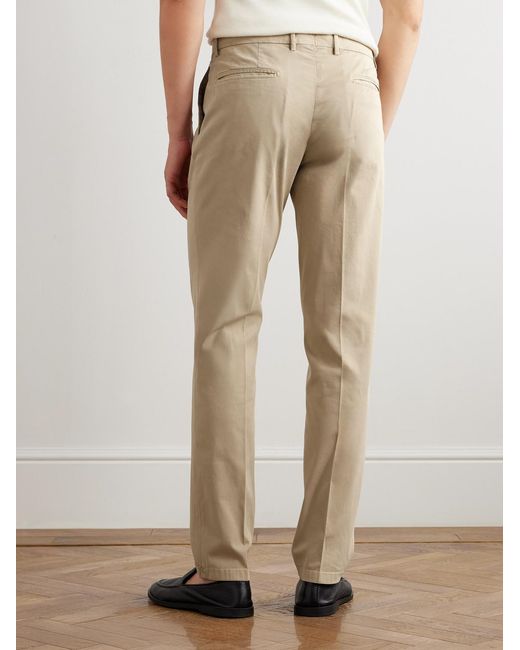 Boglioli Natural Slim-Fit Straight-Leg Stretch-Cotton Suit Trousers for men