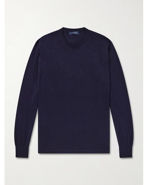 Thom Sweeney Blue Cashmere And Silk-blend Sweater for men