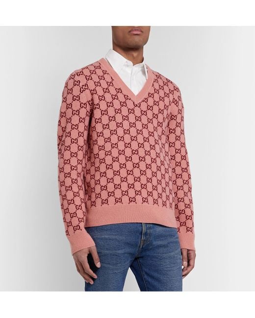 gucci pink sweater mens