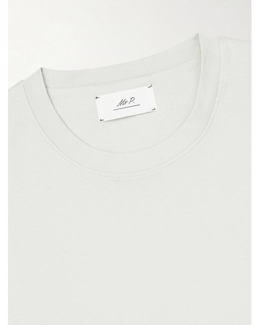Mr P. White Organic Cotton-jersey T-shirt for men