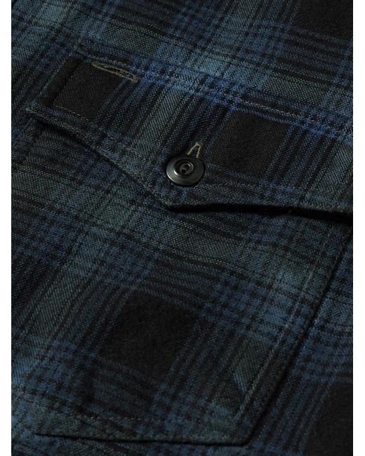 RRL Blue Checked Cotton-flannel Shirt for men