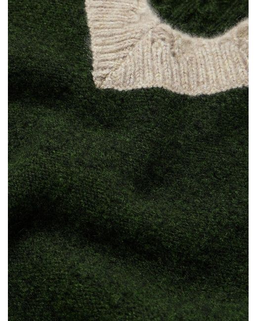 Enfants Riches Deprimes Green Asymmetric Striped Brushed-cashmere Sweater for men