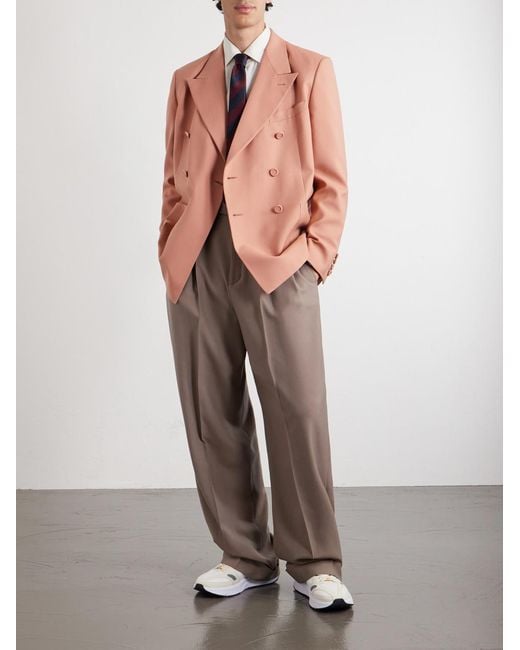 Valentino Garavani Pink Single-Breasted Wool-Nattè Blazer for men