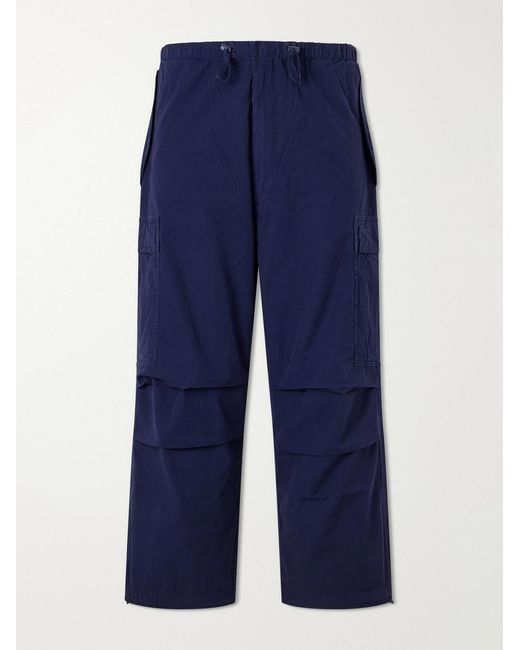Polo Ralph Lauren Blue Wide-Leg Cotton-Canvas Cargo Trousers for men