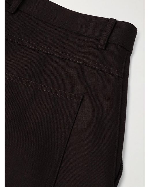 Loro Piana Black Harper Portland Straight-Leg Wool And Cotton-Blend Twill Trousers for men