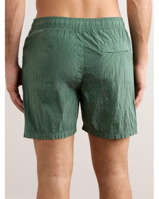 Stone Island Green Straight-leg Mid-length Logo-appliquéd Nylon Metal Swim Shorts for men