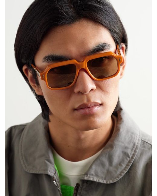 Jacques Marie Mage Orange Challenger Square-Frame Acetate Sunglasses for men