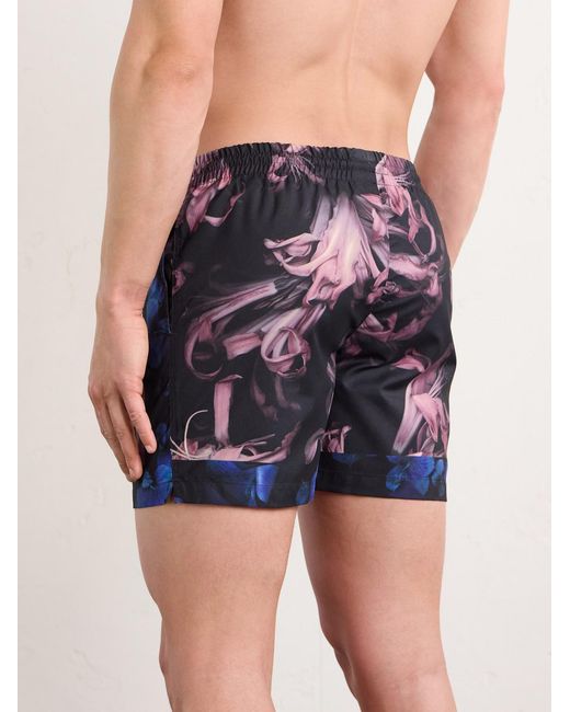 Dries Van Noten Blue Straight-Leg Mid-Length Printed Swim Shorts for men