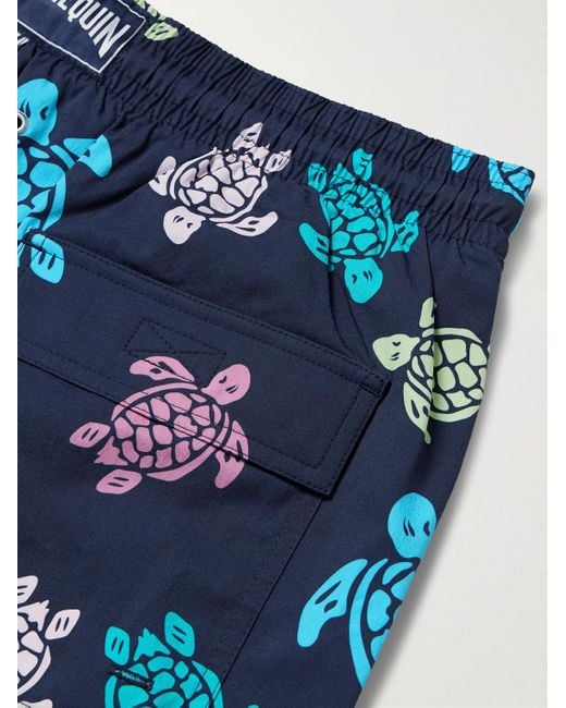 Vilebrequin Blue Moorise Straight-Leg Mid-Length Printed Recycled Swim Shorts for men