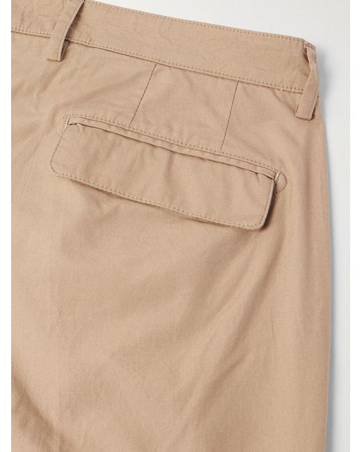 Massimo Alba Natural Slim-Fit Straight-Leg Pleated Cotton Trousers for men