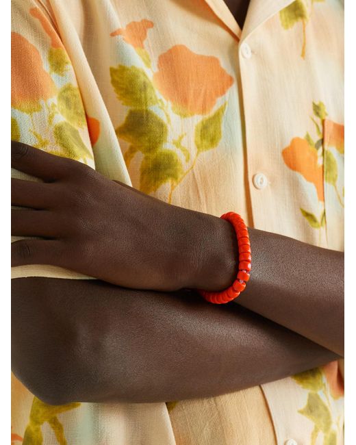 Carolina Bucci Red Forte Beads Cornelian Bracelet for men