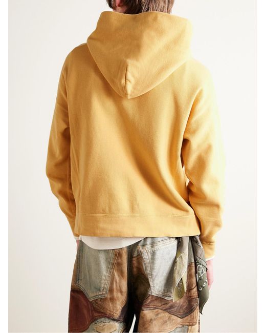 Visvim Yellow Jumbo Garment-dyed Cotton-blend Jersey Hoodie for men