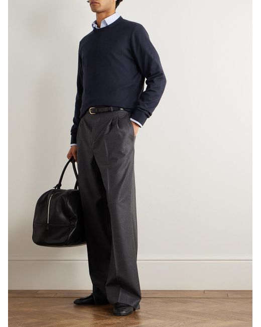 Canali Blue Slim-fit Cashmere Sweater for men