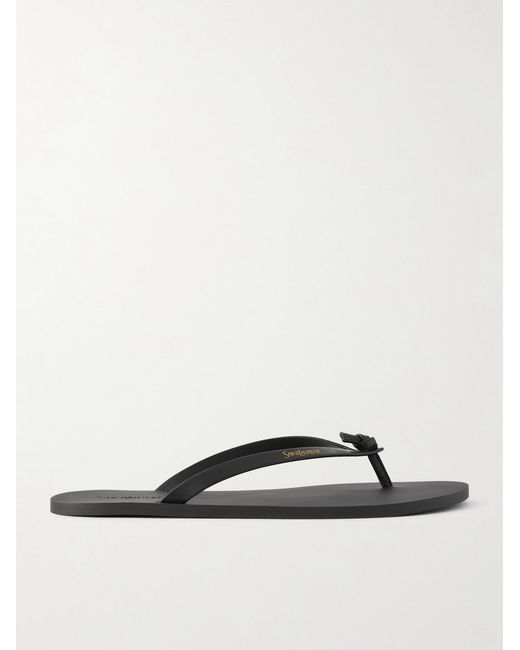 Saint Laurent Black San Maine Logo-print Leather Sandals for men