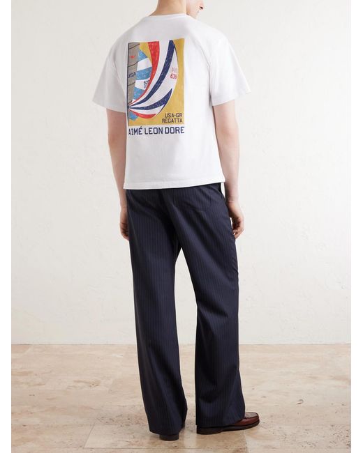 Aimé Leon Dore White Logo-Print Cotton-Jersey T-Shirt for men