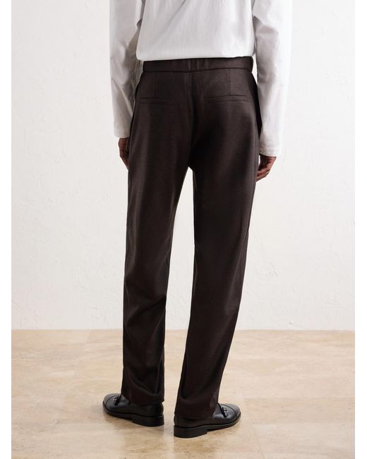De Bonne Facture Black Lounge Straight-Leg Wool Drawstring Trousers for men