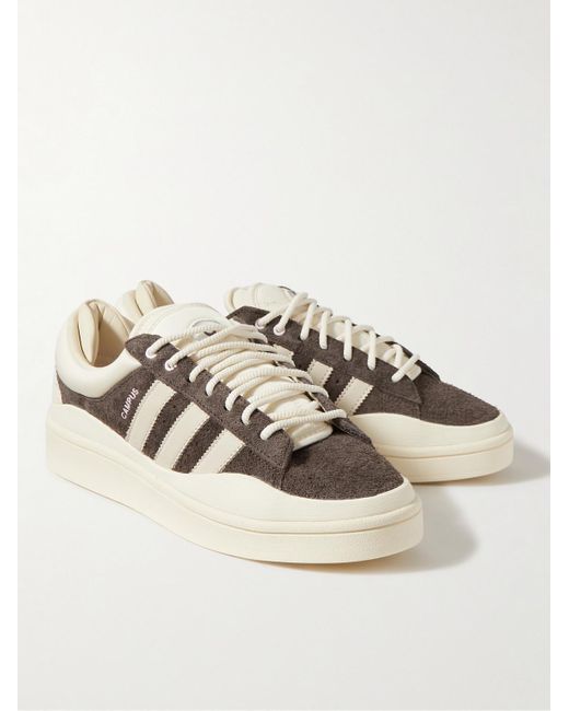 Adidas Originals Natural Bad Bunny Campus Leather-trimmed Suede Sneakers for men