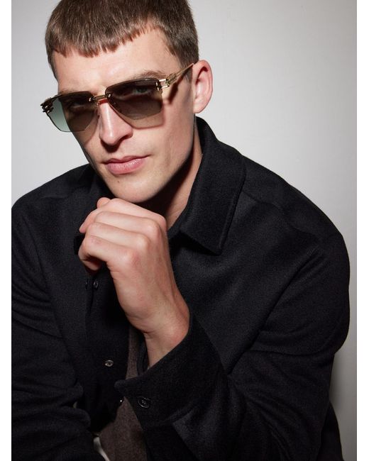 Dita Eyewear Blue Hyperlux-2000 Square-Frame-Tone Titanium Sunglasses for men