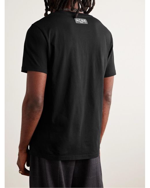Acne Everest T-Shirt aus Jersey aus einer Baumwoll-Lyocell-Mischung mit Logoprint in Black für Herren