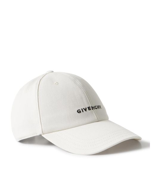 Givenchy White Logo-embroidered Cotton-blend Twill Baseball Cap for men