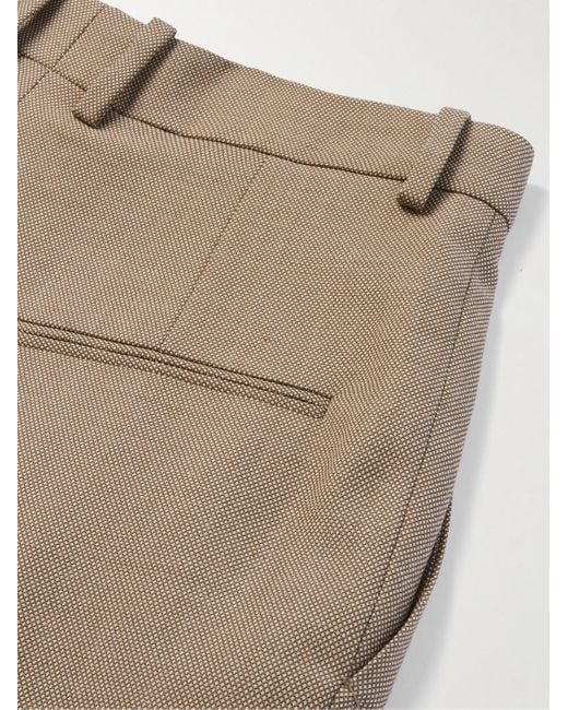 Saint Laurent Natural Straight-leg Pleated Wool Suit Trousers for men