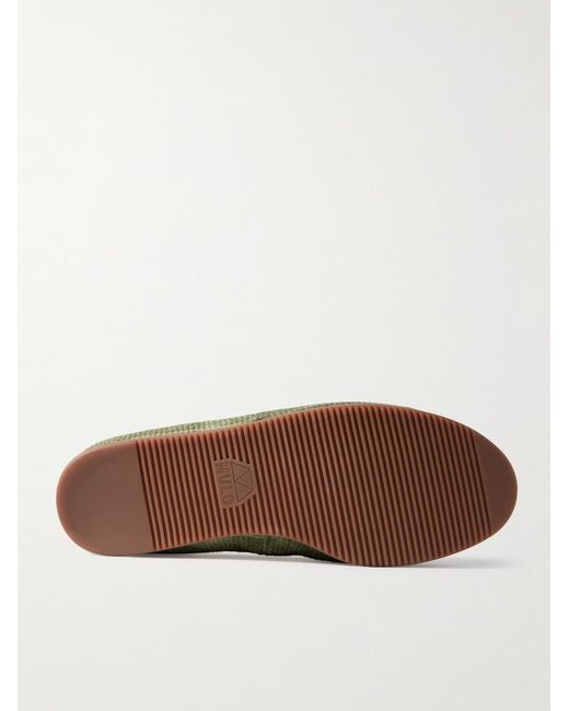 Mulo Green Linen Espadrilles for men