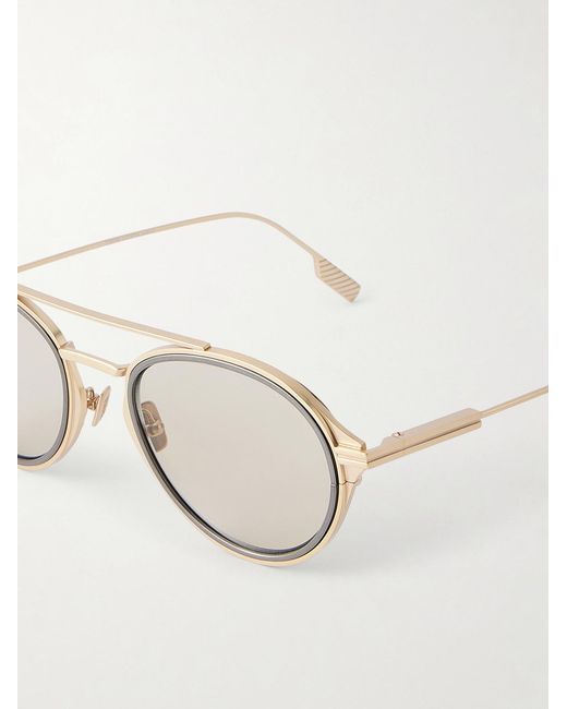 Zegna Natural Aviator-Frame Titanium Sunglasses for men