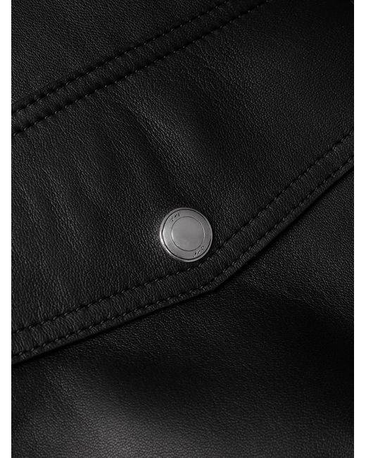 Mr P. Black Leather Blouson Jacket for men