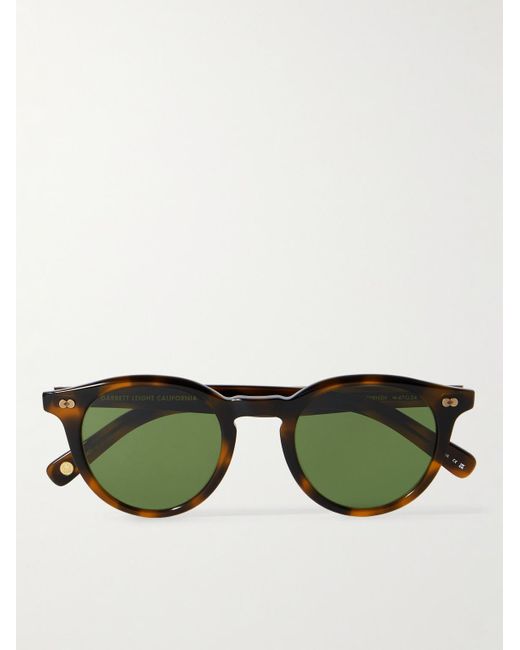 Garrett Leight Green Clune X Round-frame Tortoiseshell Acetate Sunglasses for men