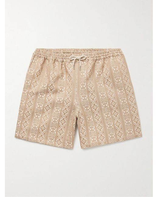 A Kind Of Guise Natural Volta Straight-leg Linen And Cotton-blend Jacquard Drawstring Shorts for men