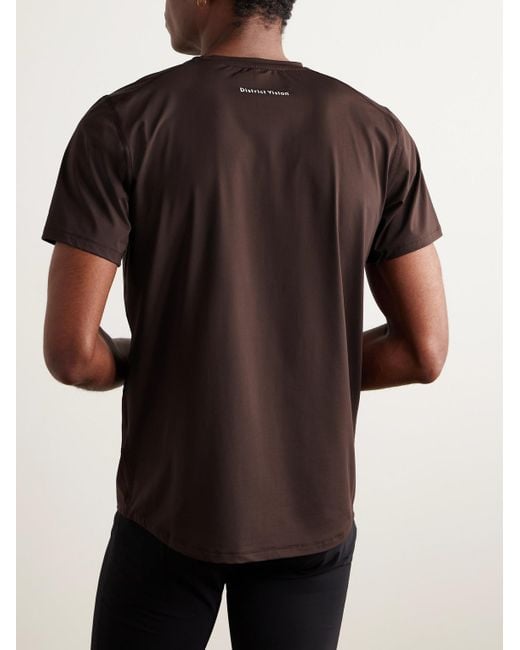District Vision Brown Deva-Tech Logo-Print Stretch-Jersey T-Shirt for men