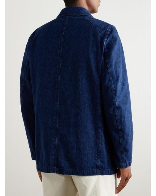 Drake's Blue Miki Denim Blazer for men