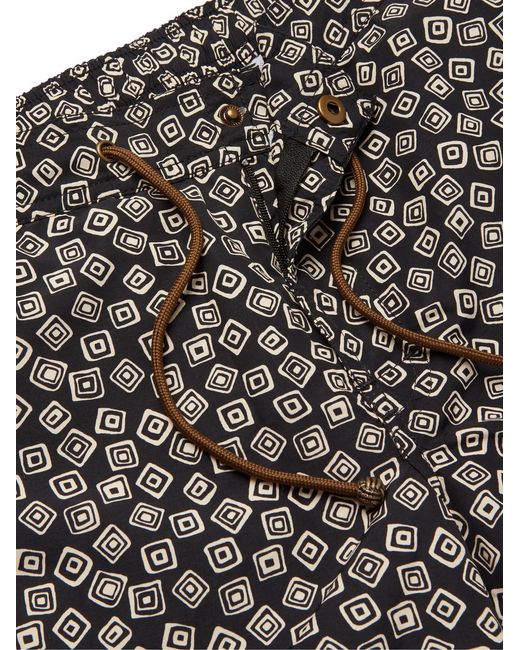 Thorsun Gray Charvet Mid-Length Printed Swim Shorts for men