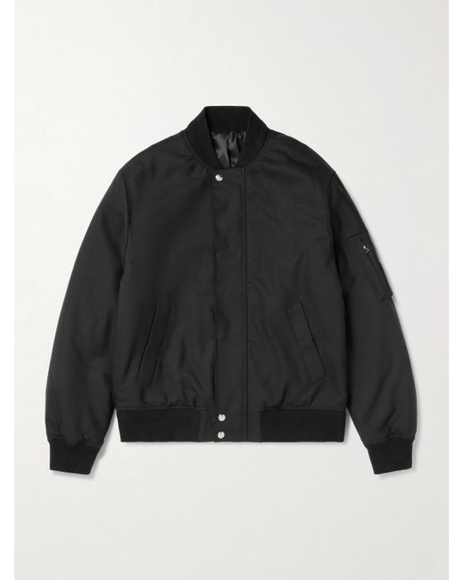 Mr P. Black Padded Woven Bomber Jacket for men