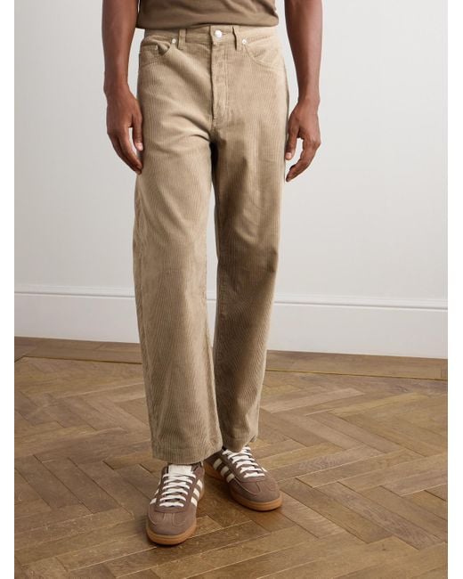 A.P.C. Natural Achille Cropped Straight-leg Cotton-corduroy Trousers for men