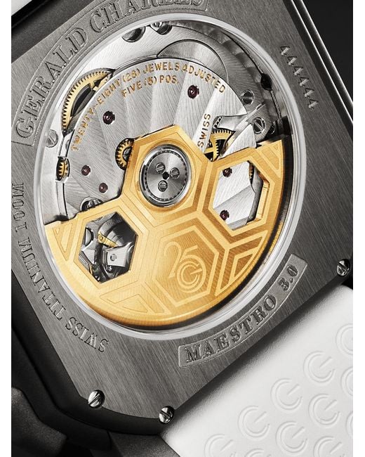 Gerald Charles Black Maestro 3.0 Automatic Chronograph Darkblast Titanium Watch, Ref. Gc3.0-Tnsb-06Cp-Rspn for men