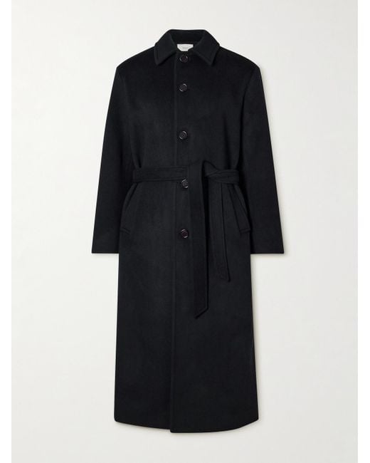 Amomento Black Belted Wool And Cashmere-blend Coat for men