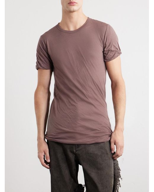 Rick Owens Pink Double Cotton T-Shirt for men